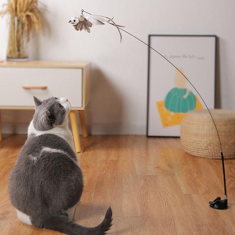 Interactive Feather Cat Teaser Stick - Endless Fun For Your Feline Friend